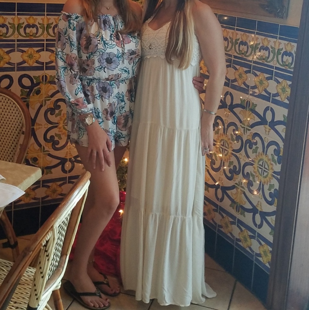 American Eagle crochet flowy maxi dress